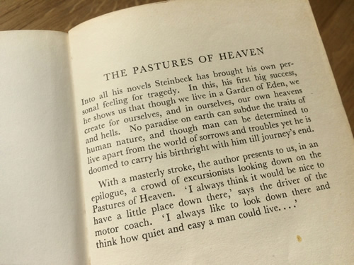 Steinbeck, The Pastures of Heaven